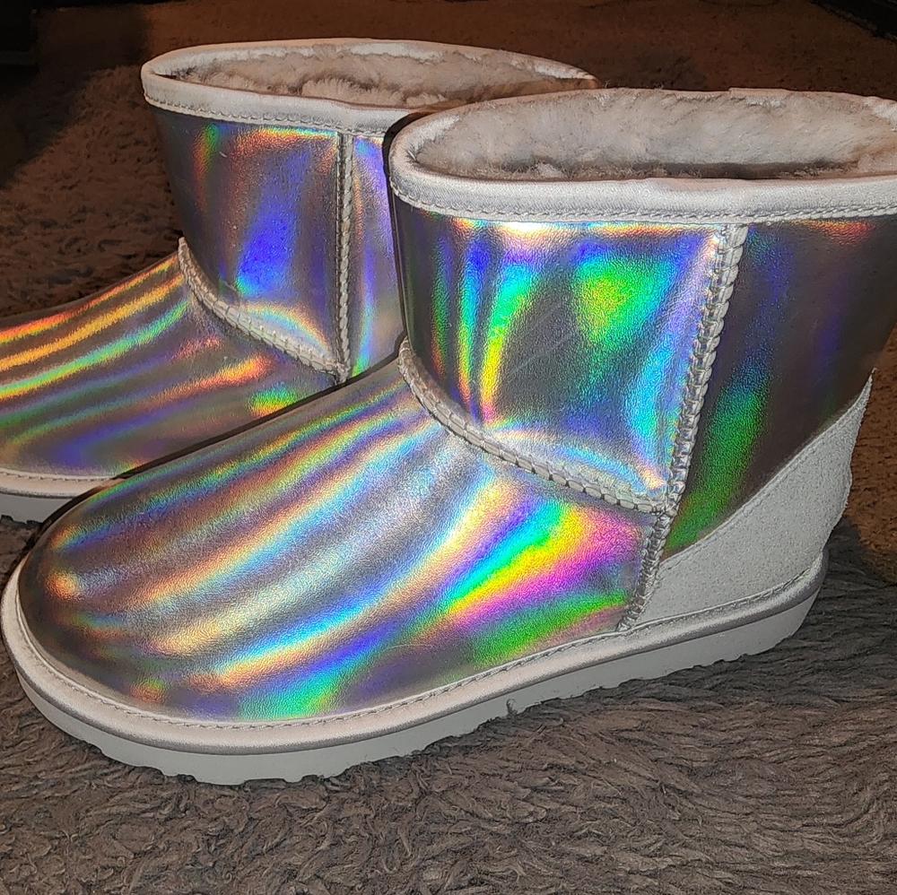 UGG Holographic Boots with Plush Lining and Sturdy Sole